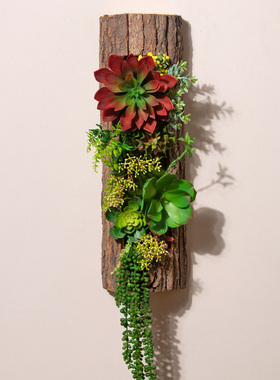 田园仿真多肉植物壁饰
