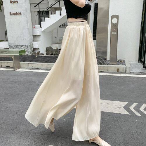 飘飘九分裤裙女夏季薄款2026新款高腰宽松显瘦遮垮垂感休闲阔腿裤