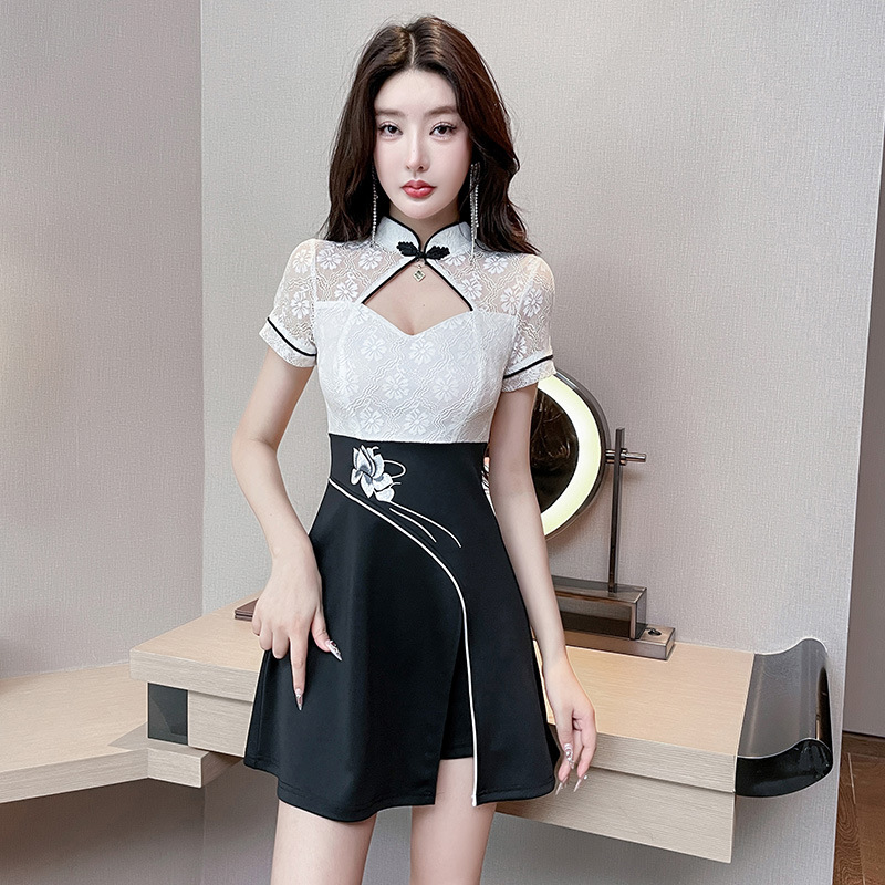 夜 店连衣裙遮肚子显瘦气质性感女装技师工作服套装夜场上班衣服