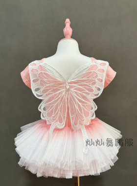 蝴蝶练功演出儿童舞蹈服演出服