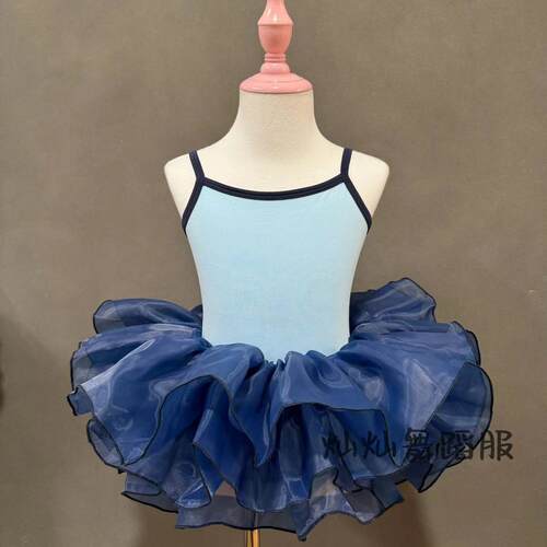 新款儿童舞蹈服吊带连体服蓬蓬裙民族舞芭蕾舞练功服考级服演出服