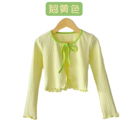 儿童舞蹈服披肩外套保暖日常百搭开衫系带圆领长袖民族舞练功服