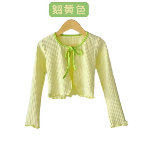 儿童舞蹈服披肩外套保暖日常百搭开衫系带圆领长袖民族舞练功服