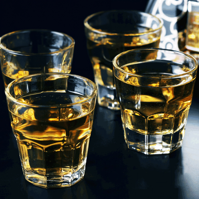 KTV酒吧亚克力杯子商用啤酒杯塑料透明八角杯餐厅防摔水杯白酒杯