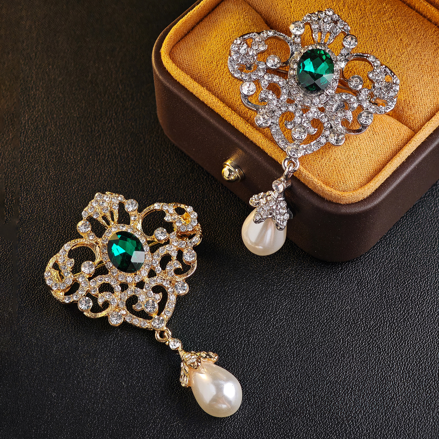 复古宫廷胸针巴洛克饰品Vintage珍珠吊坠女款丝巾扣别针毛衣胸花