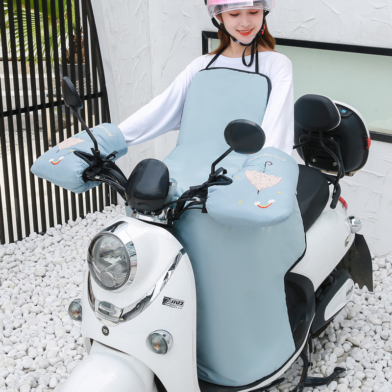 分体加绒加厚挂脖防水电瓶挡风被