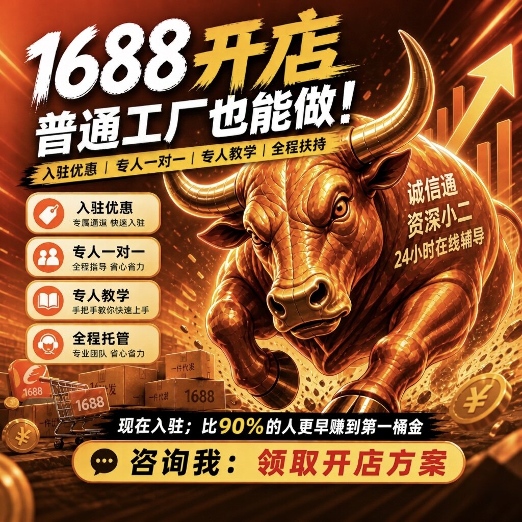 1688诚信通开店半价优惠阿里巴巴入驻诚信通全国可做优惠返佣