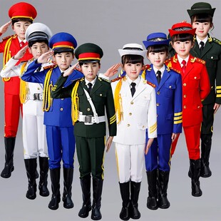 儿童升旗手服装小学生仪仗队军装制服套装男女军鼓礼服合唱团演出