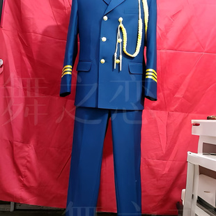 定制新款男女士空礼服仪仗队礼服结婚蓝色乐队制服军乐队演出服装