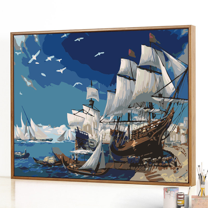 动漫自绘自涂画填充个性填充画画客厅挂画用艺术数字自然填色画|msdalam kategori Aksesori rumah, lukisan hiasan, DIY/Lukisan digital - dari Buy2taobao.com untuk memberikan perkhidmatan ejen Taobao profesional membeli