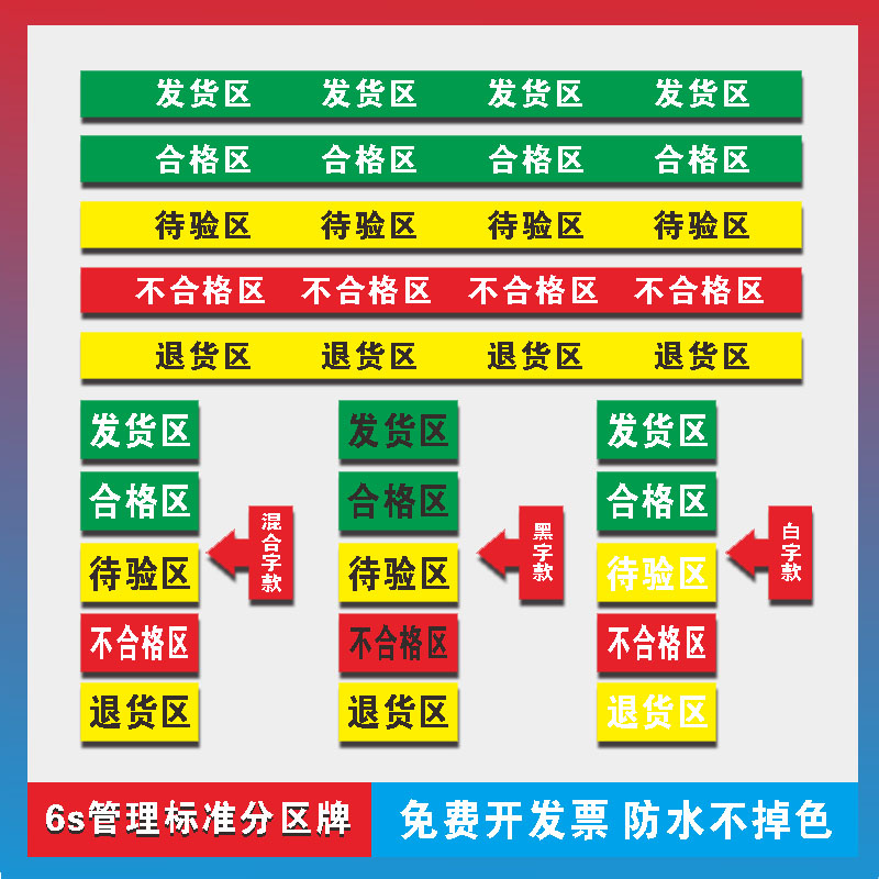 区标识牌不合格品区待检验区发货区退货区阴凉库药品分区划线标志牌
