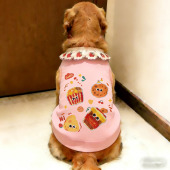 贴布毛巾刺绣中大型犬金毛薄款 衣服宠物服饰凉感 背心狗狗卡通夏季