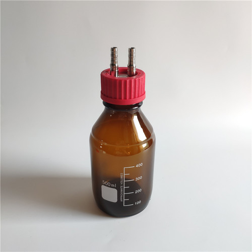 GL45补料瓶生物发酵罐厌氧反应不锈钢转接头盖GL45棕色玻璃试剂瓶