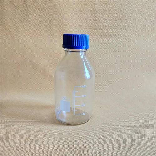 500ML透明玻璃蓝盖试剂瓶石油取样存储瓶500ml耐高温GL45螺口瓶