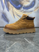 新款 男鞋 2024秋冬季 头层牛皮复古轻便厚底高帮真皮加棉短靴马丁靴