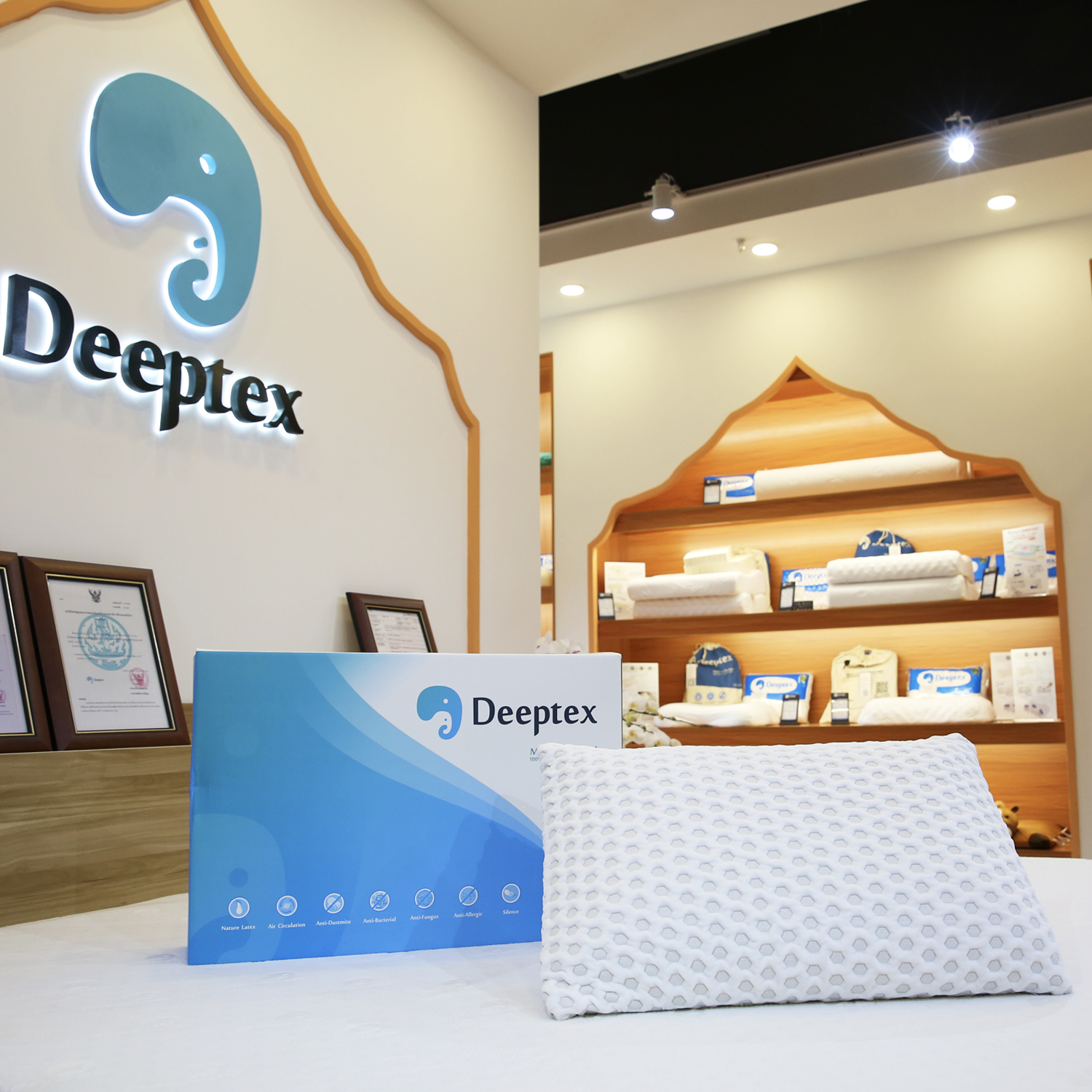 deeptex堤普泰特拉雷物理发泡泰国原装进口天然乳胶橡胶面包枕头 床上用品 乳胶枕 原图主图