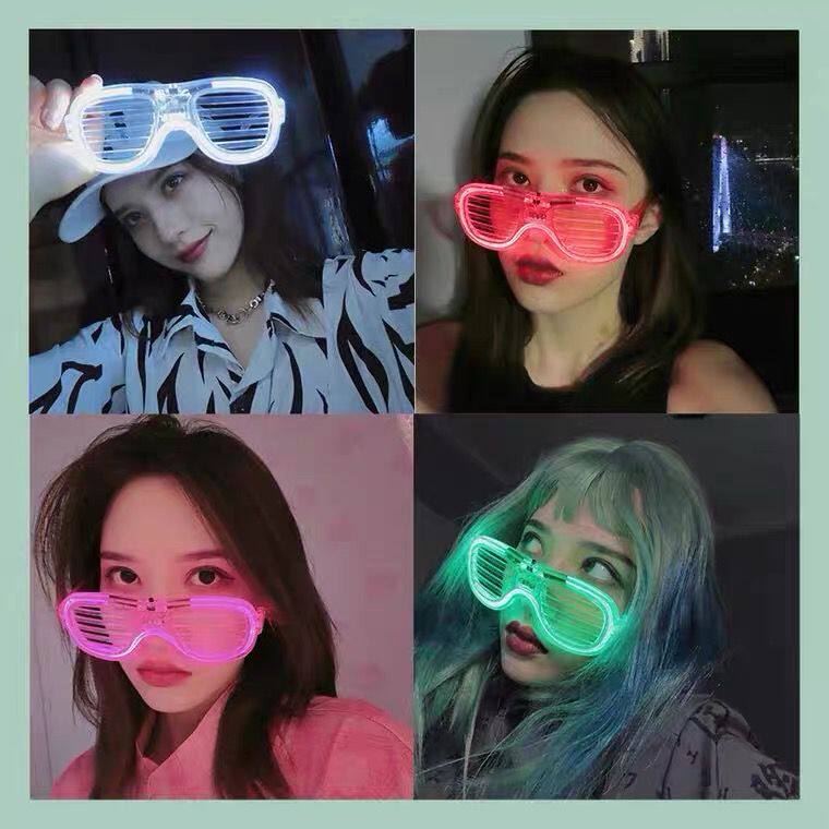맞춤형 발광 안경 바 파티 콘서트 소품 형광 LED 플래시 블라인드 어린이 스톨 장난감