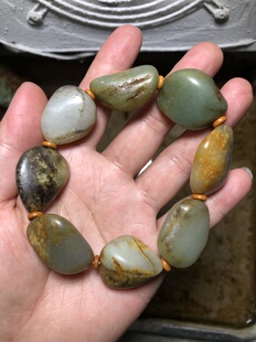 藏式 手串 diy手工绳 原皮真色颗颗独籽男女款 新疆和田玉籽料手链