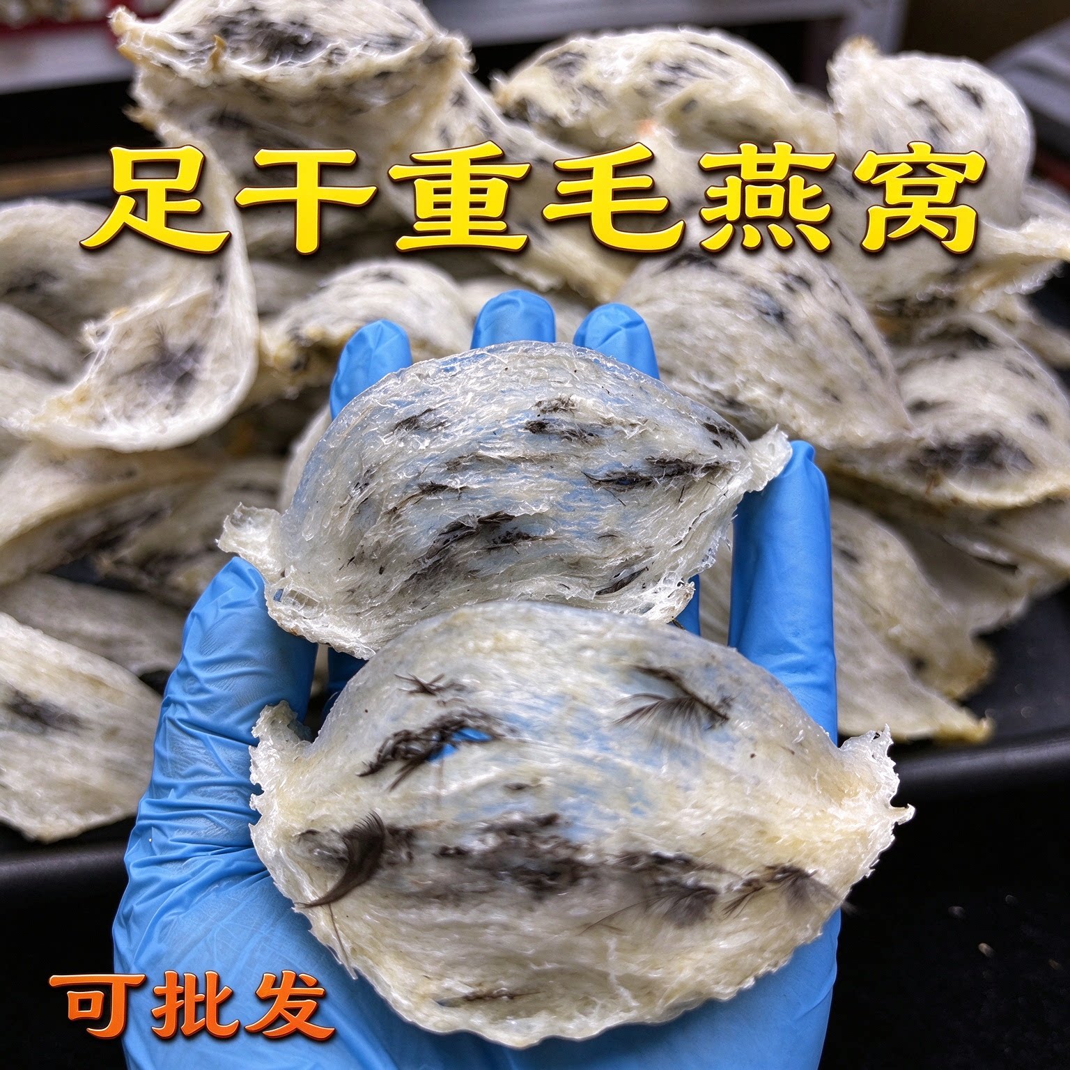 重毛燕盏 毛燕窝原料 雨季金丝燕原盏足干毛料 自挑毛燕窝原材料