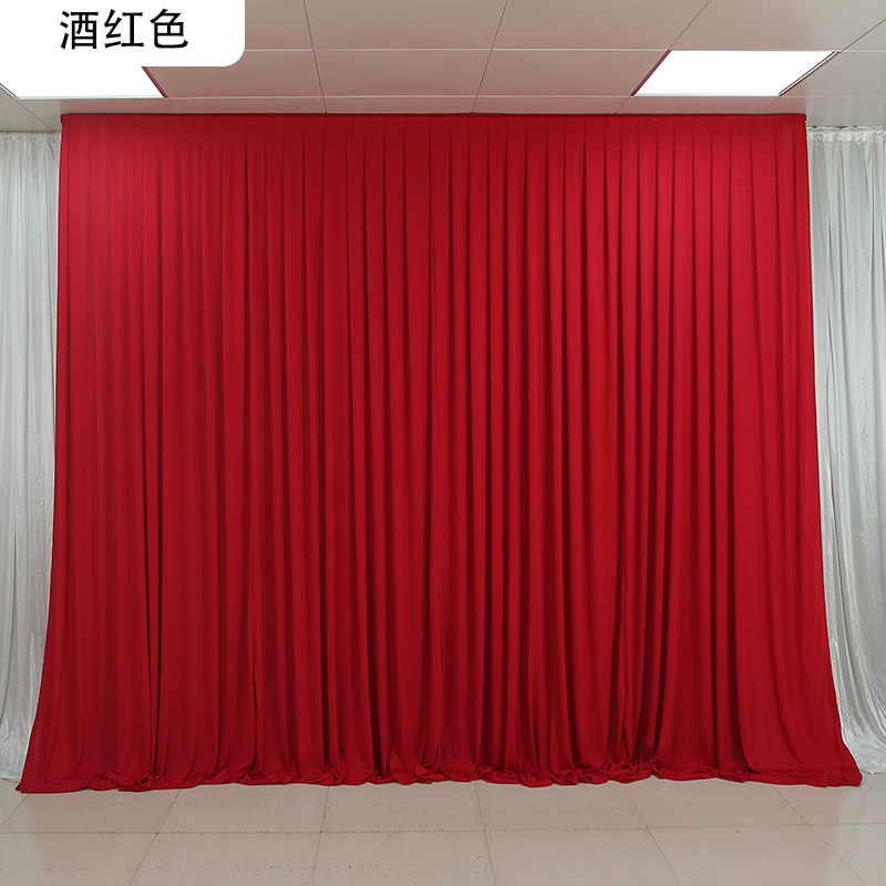 婚庆背景纱幔韩式婚礼舞台幕布装饰亚光牛奶丝弹力布蓝色打底布i.