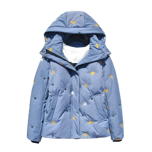 短款羽绒服女款2025新款韩版时尚女士可脱卸品牌白鸭绒棉服外套