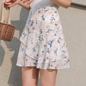 裙裤 夏季 短款 雪纺碎花短裙女a字裙半裙小个子新款 半身裙裤 裙裙子