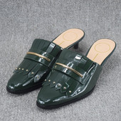 低跟女鞋 真皮包头拖鞋 穆勒鞋 新款 夏季