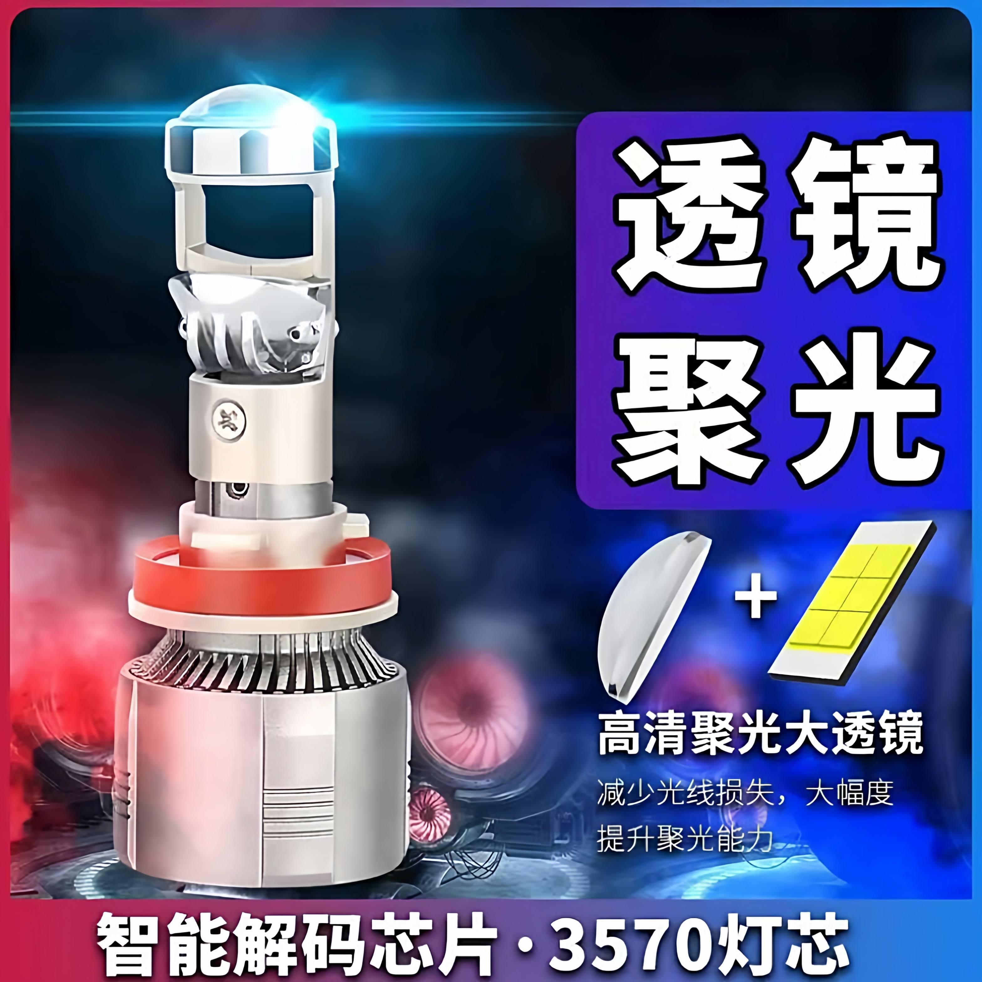 汽车自带双光透镜LED大灯超亮激光大灯泡12VH7H119005远近一体H4,汽车零部件/养护/美容/维保,汽车灯泡,淘宝优惠券,粉丝福利购,淘宝优惠卷