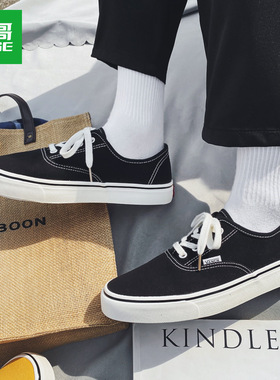 2025新款万期经典男AUT安纳海姆黑白色百搭潮流风原宿女鞋帆布鞋