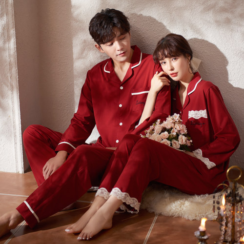 马克公主新婚睡衣春秋款纯棉蕾丝