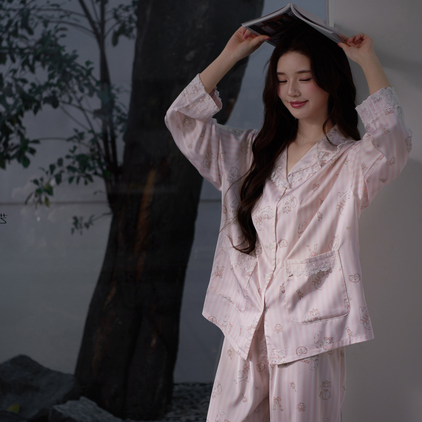 马克公主冰丝睡衣女春夏可爱卡通