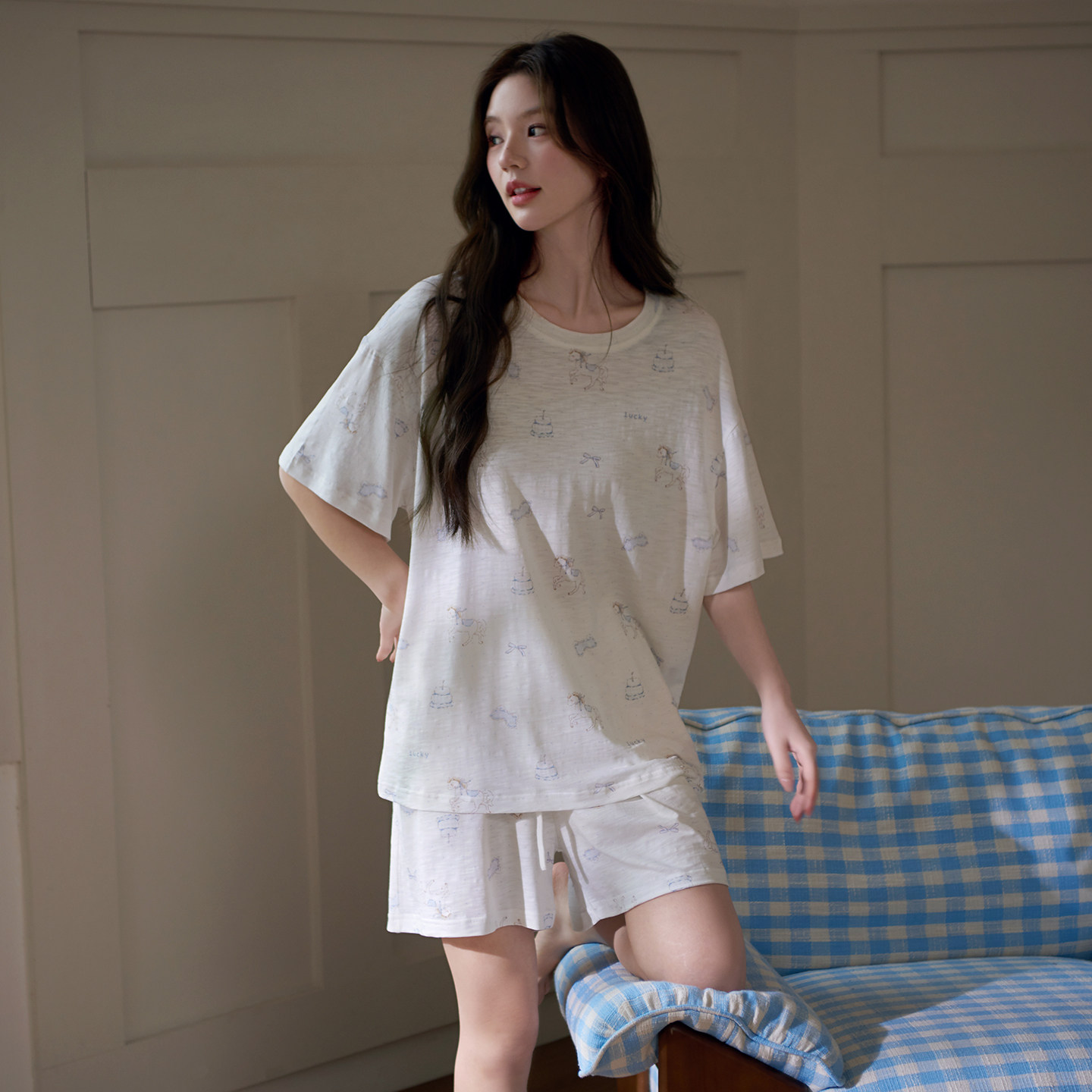 马克公主凉感可爱睡衣女夏季莫棉