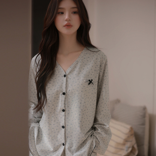 马克公主带胸垫睡衣女春秋2026新款韩系纯棉巨好看洋气外穿家居服