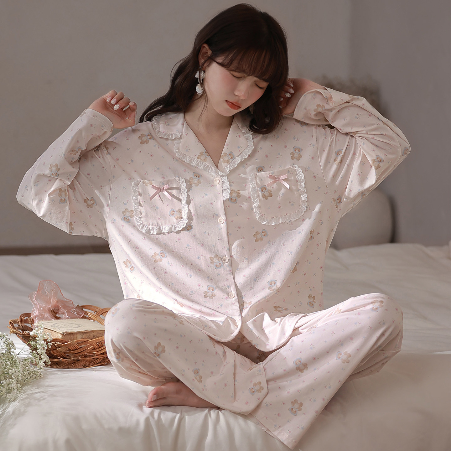 马克公主甜美可爱小熊睡衣女春秋
