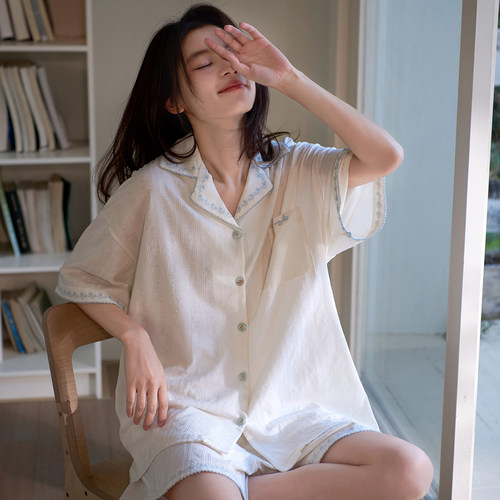 马克公主复古花花睡衣女夏柔软棉