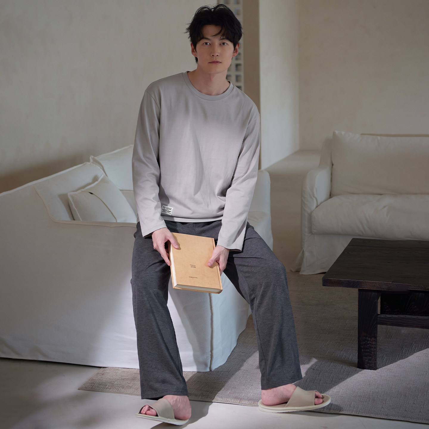 马克公主男款睡衣春秋莫棉慵懒感