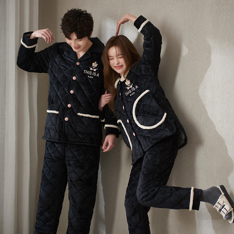 马克公主三层加厚夹棉情侣睡衣冬女卡通珊瑚绒家居服男士省服套装,女士内衣/男士内衣/家居服,睡衣/家居服套装,淘宝优惠券,粉丝福利购,淘宝优惠卷