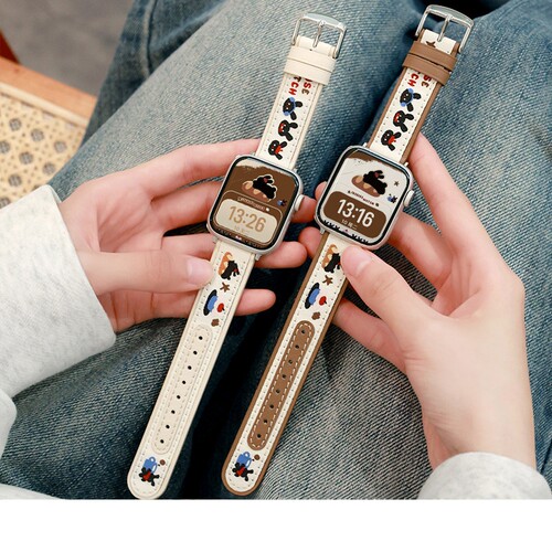 适用华为fit3表带手表fit5pro彩印皮质卡通兔子WATCH FIT4Pro智能运动腕带男女款可爱创意高级感替换配件夏jw