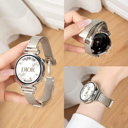 适用OPPO手表WatchX2mini表带x3麦穗磁吸卡扣夏天女士watchx2腕带18mm金属高级表链腕表女款透气运动时尚jw夏