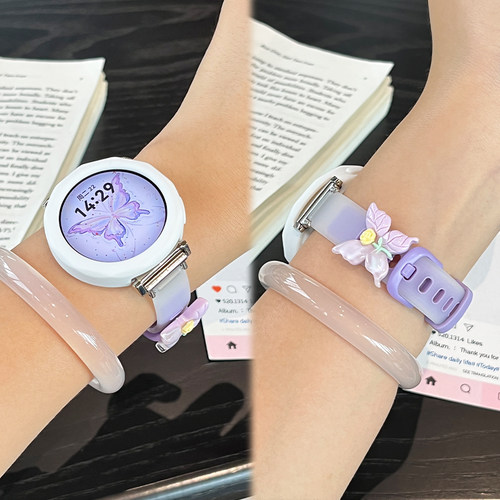 适用于oppo watch X2mini表带4pro新款硅胶x2智能运动手表watch2/3蝴蝶女款X2 MINI保护套壳XL夏季腕带配件