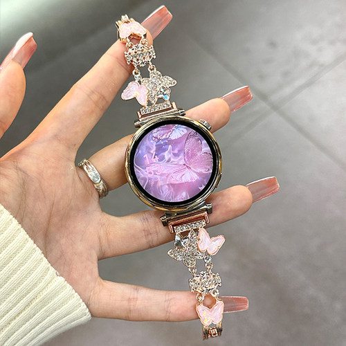 适用华为gt6表带gt5新款GT5pro皇冠蝴蝶gt4女士腕带JY金属watch4智能运动手表gt3男女款fit荣耀GS4轻奢高级感