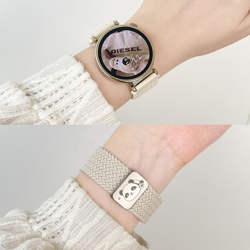 适用华为watch5表带gt5腕表GT4手表watch4/3pro尼龙编织41mm女款荣耀fit专用磁吸gt2手链高级感女式手表带