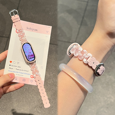 适用于小米手环10表带新款手表9陶瓷版运动智能腕带8nfc椭圆树脂7皮质6/5女款夏季保护套壳XL高级感透气配件