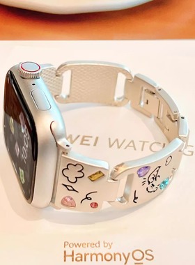 适用oppowatch3表带watch3/4pro一加手表2钢带watchX智能one puls手表se快拆式女款2/1小众女高级感夏天腕表