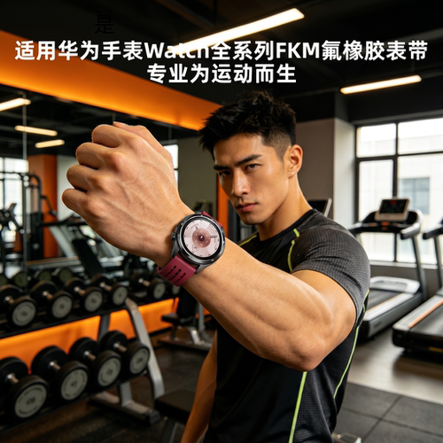 适用华为gt6手表表带gt5氟橡胶watch5运动4/5pro专用GT3男款系列GT Runner2腕带透气智能非凡大师配件女夏jw
