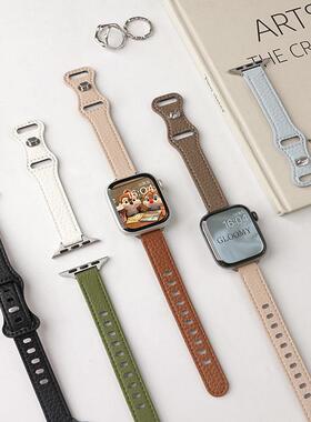 适用oppowatchX表带真皮荔枝纹SE女生4pro新款X3皮质watch3pro腕带oppo智能运动手表3/2/1代42/46mm女士表带