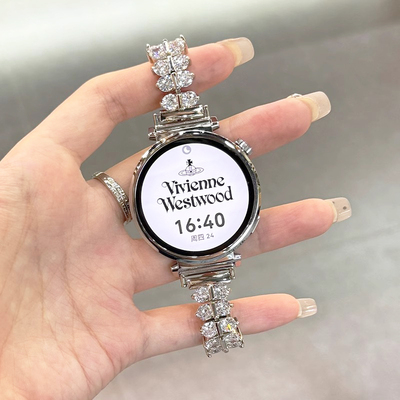 适用华为watch5表带GT6女款腕gt5表链式gt4女式荣耀Fit满天星gt2金属watch4/3pro女士轻奢高级感创意41mm专用