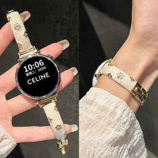 手镯鎏金花朵gt6Pro运动腕带JY男荣耀fit秋冬季 时尚 高级感 GT4金属智能watch5新款 适用华为手表gt6表带gt5女款