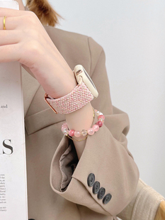 适用苹果手表s11表带AppleWatch10尼龙s9编织s8腕带iwatch7/6/5se代ultra智能运动秋冬磁吸男女生高级非原装