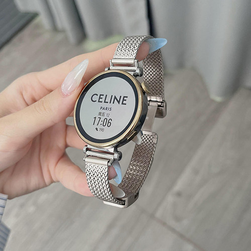 适用佳明lily2表带Garmin Active5运动手表venu sq2/3S/2puls/2S/Move Trend金属麦穗磁吸女生14mm快拆不锈钢